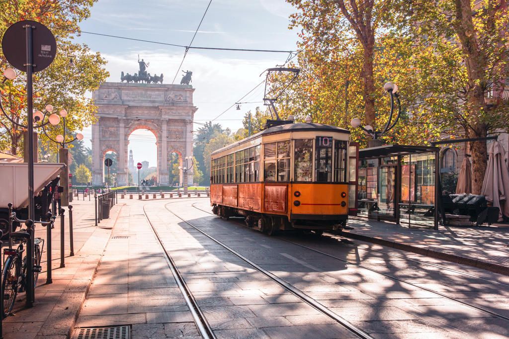 Zabytkowy tramwaj w Mediolanie 